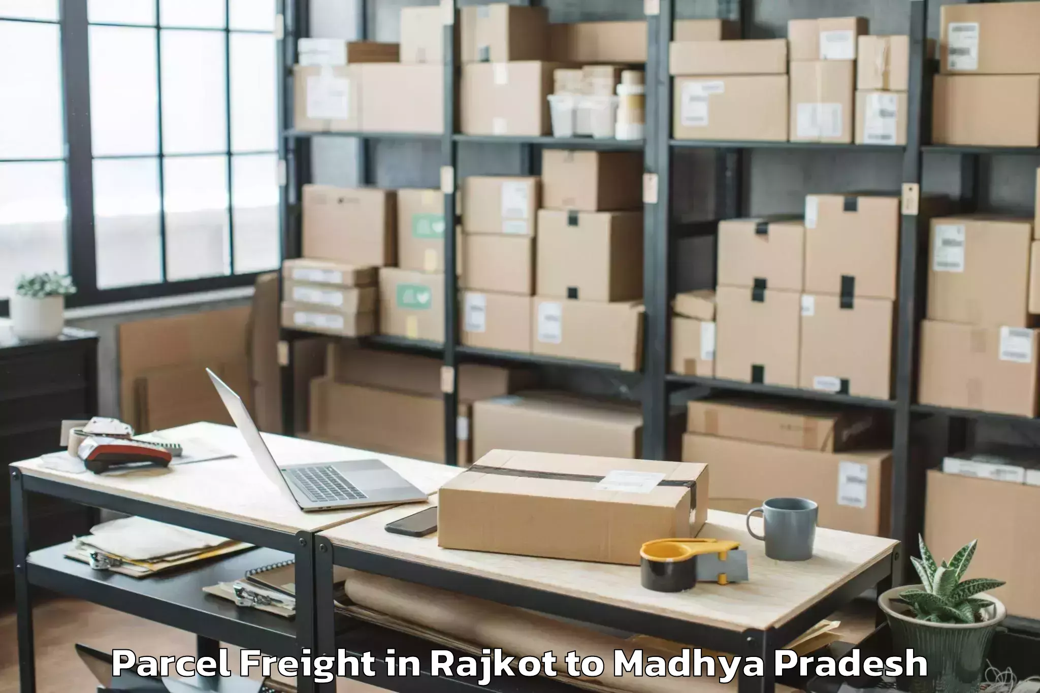 Hassle-Free Rajkot to Raghogarh Vijaypur Parcel Freight